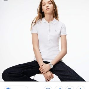 White bnwt lacoste polo slim fit. Xl retails 89